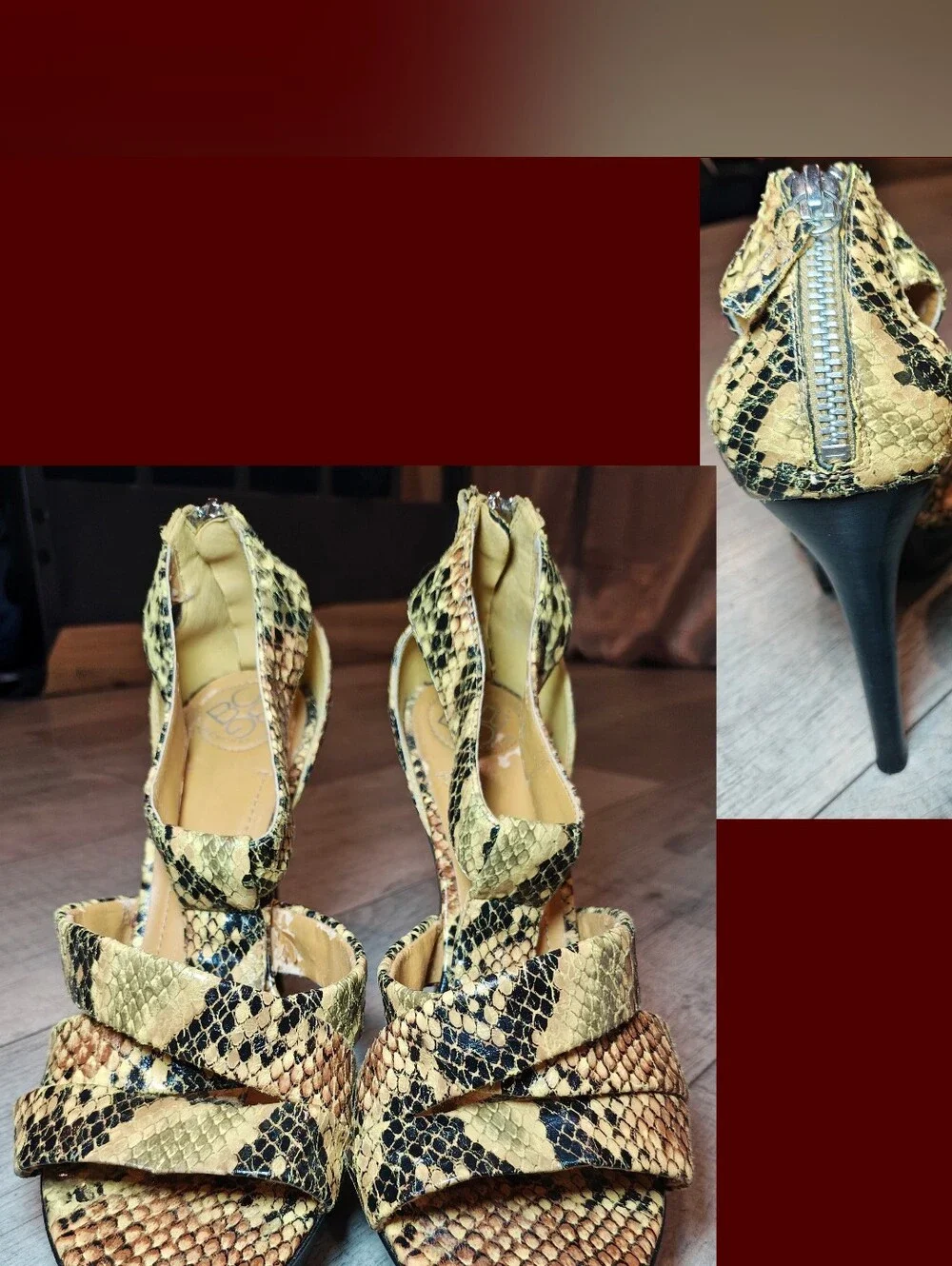 🐍Y2K BCBGeneration Kassidia Platform Python Snakeskin Stiletto Heels🐍